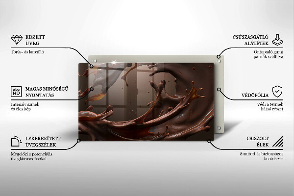 Szklana deska do krojenia Płynna czekolada