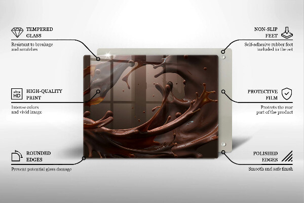 Szklana deska do krojenia Płynna czekolada