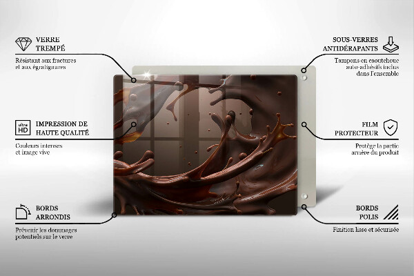 Szklana deska do krojenia Płynna czekolada