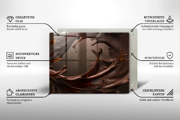 Szklana deska do krojenia Płynna czekolada