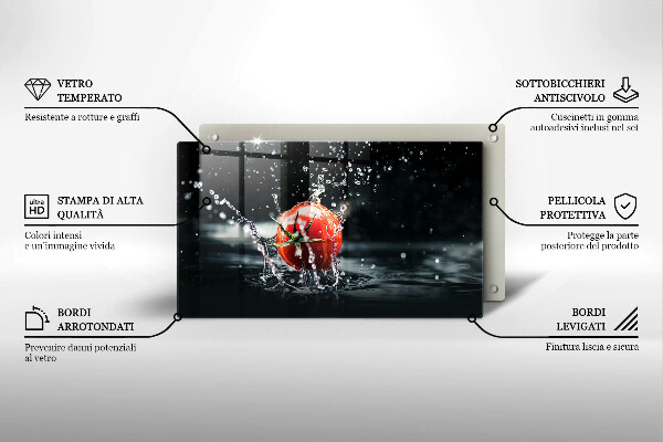 Szklana deska do krojenia Pomidor w wodzie