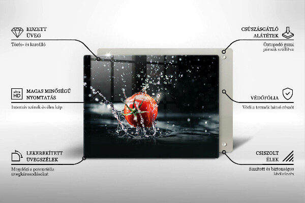 Szklana deska do krojenia Pomidor w wodzie