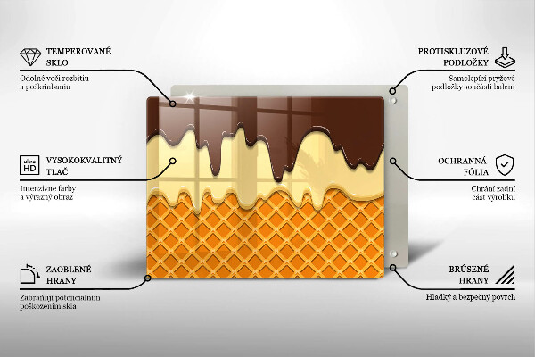 Szklana deska do krojenia Ilustracja lody rożek