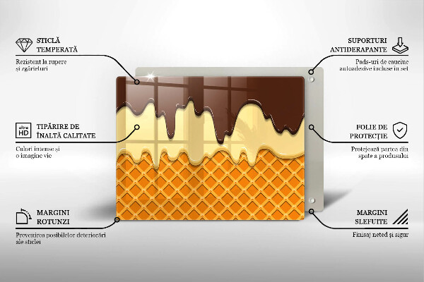Szklana deska do krojenia Ilustracja lody rożek