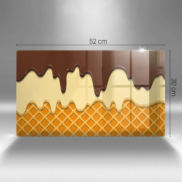 Szklana deska do krojenia Ilustracja lody rożek