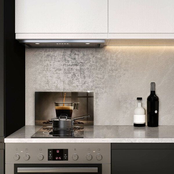 Szklana deska do krojenia Szklanka i ziarna kawy