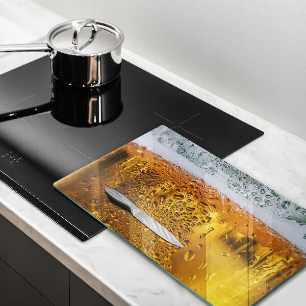 Szklana deska do krojenia Mokra szklanka piwa