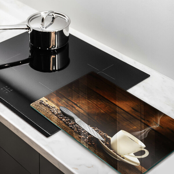 Szklana deska do krojenia Filiżanka kawy drewno