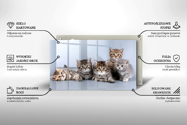 Szklana deska do krojenia Słodkie małe kotki