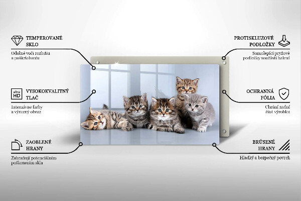 Szklana deska do krojenia Słodkie małe kotki