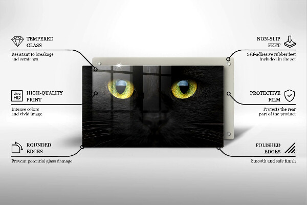Szklana deska do krojenia Zwierzę kocie oczy