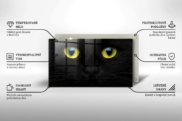 Szklana deska do krojenia Zwierzę kocie oczy