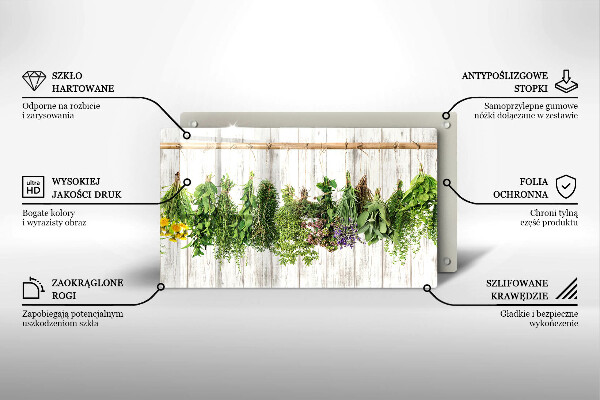 Szklana deska do krojenia Suszone zioła i rośliny