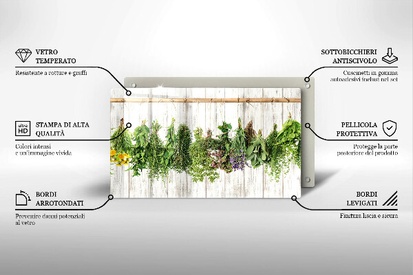 Szklana deska do krojenia Suszone zioła i rośliny