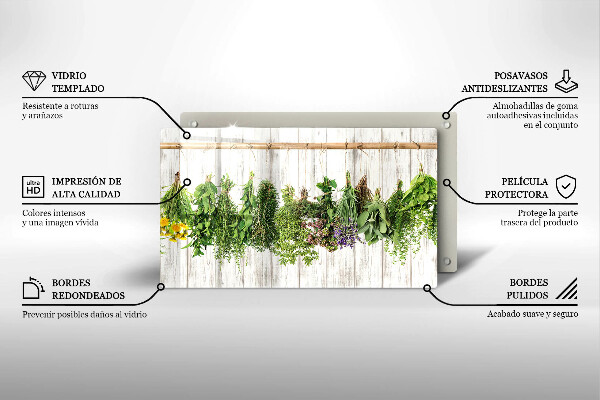 Szklana deska do krojenia Suszone zioła i rośliny