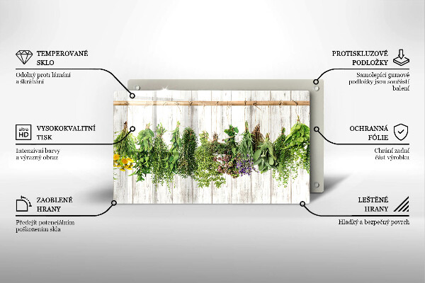 Szklana deska do krojenia Suszone zioła i rośliny