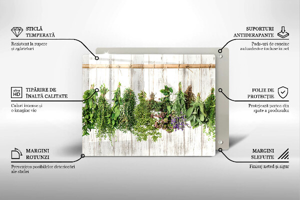 Szklana deska do krojenia Suszone zioła i rośliny