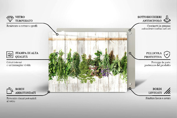 Szklana deska do krojenia Suszone zioła i rośliny