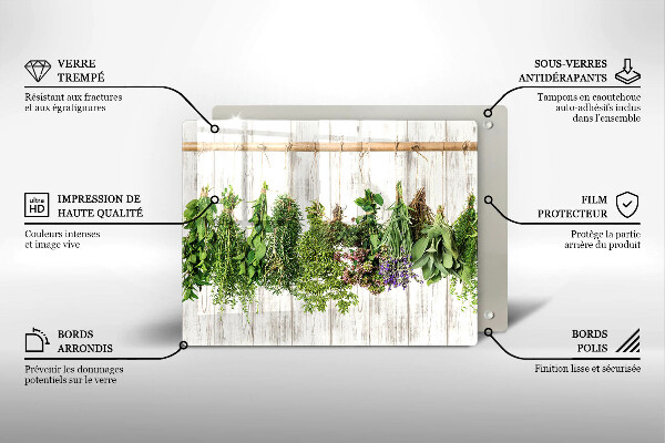 Szklana deska do krojenia Suszone zioła i rośliny
