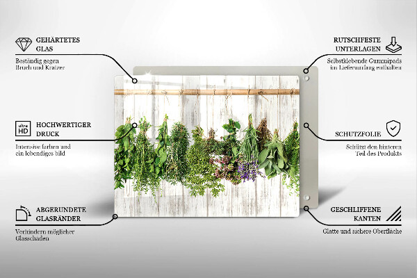 Szklana deska do krojenia Suszone zioła i rośliny