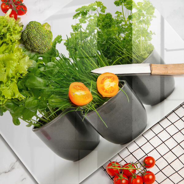 Szklana deska do krojenia Doniczki z ziołami