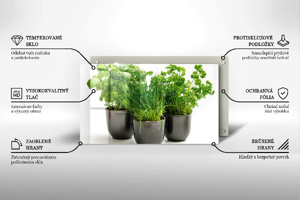 Szklana deska do krojenia Doniczki z ziołami