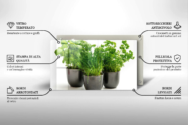 Szklana deska do krojenia Doniczki z ziołami