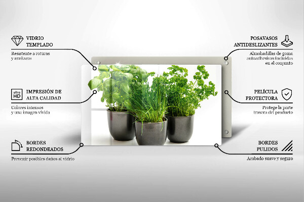 Szklana deska do krojenia Doniczki z ziołami