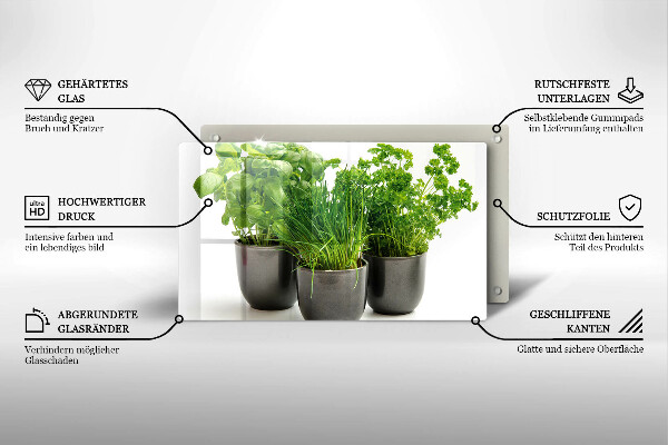 Szklana deska do krojenia Doniczki z ziołami