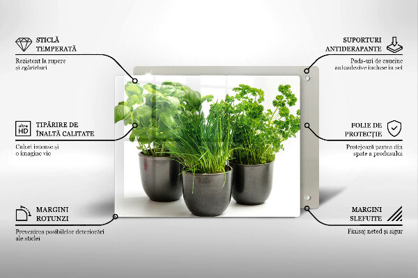 Szklana deska do krojenia Doniczki z ziołami