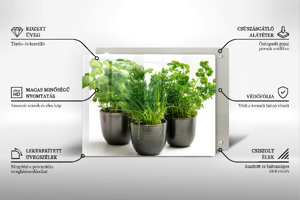 Szklana deska do krojenia Doniczki z ziołami