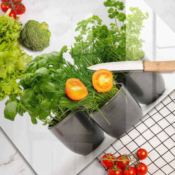 Szklana deska do krojenia Doniczki z ziołami