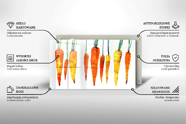 Szklana deska do krojenia Ilustracja marchewki