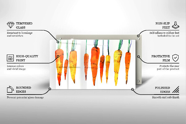 Szklana deska do krojenia Ilustracja marchewki