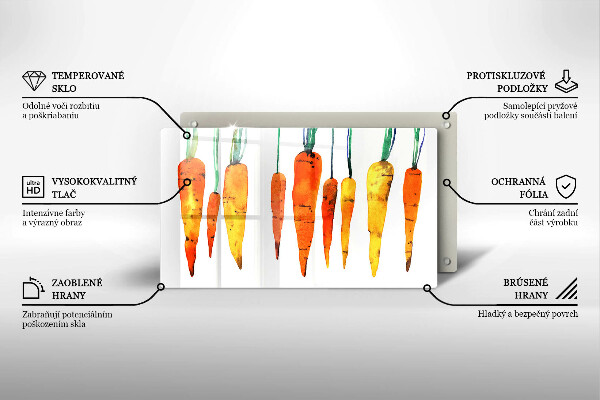 Szklana deska do krojenia Ilustracja marchewki