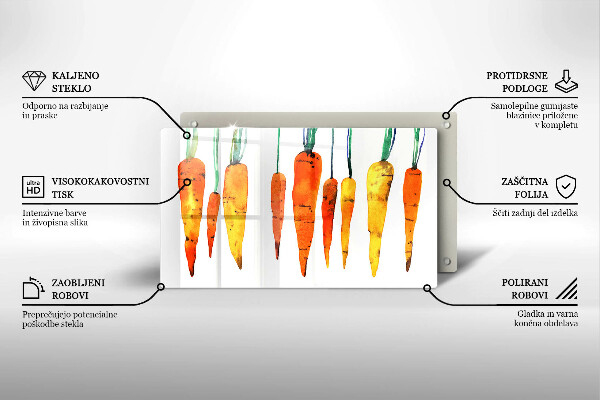Szklana deska do krojenia Ilustracja marchewki