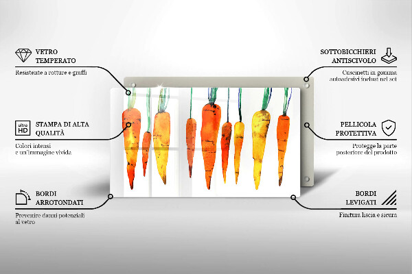 Szklana deska do krojenia Ilustracja marchewki