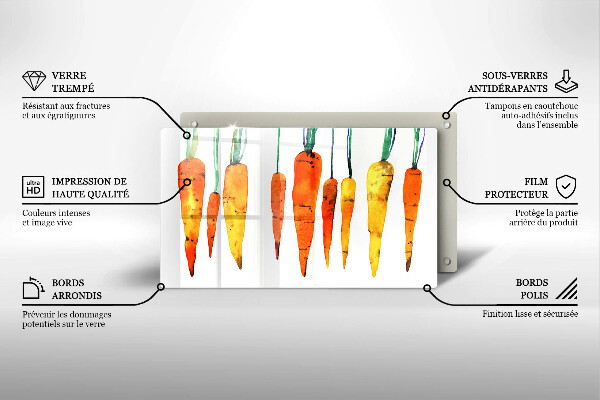 Szklana deska do krojenia Ilustracja marchewki
