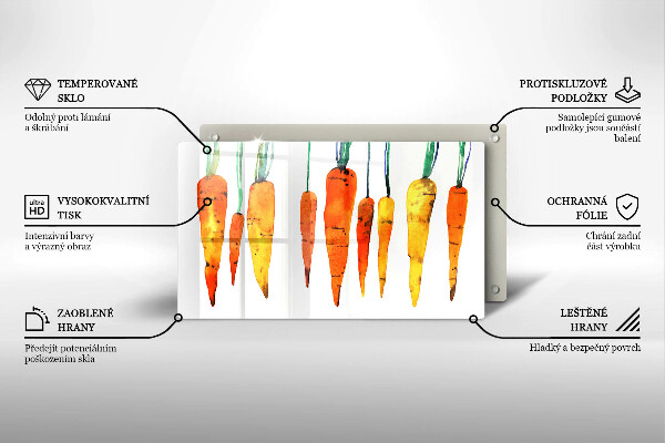 Szklana deska do krojenia Ilustracja marchewki
