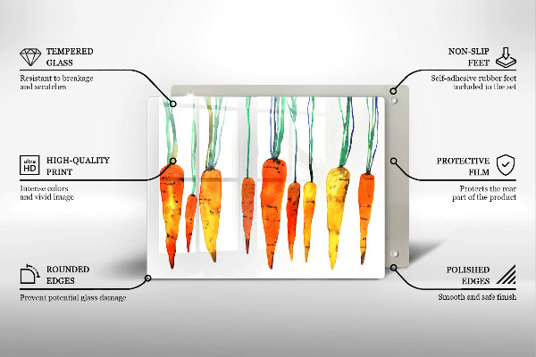 Szklana deska do krojenia Ilustracja marchewki