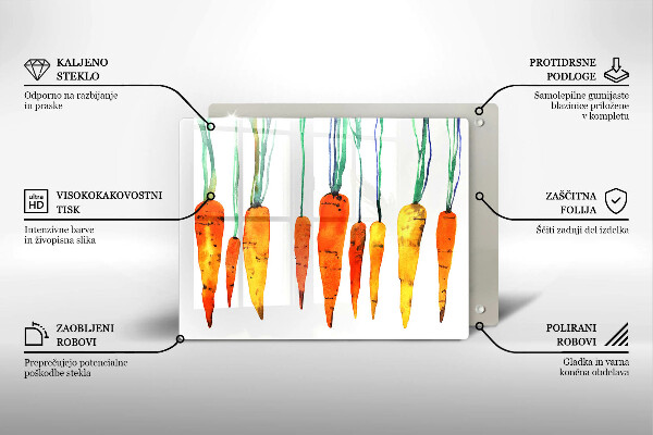 Szklana deska do krojenia Ilustracja marchewki