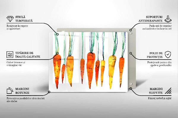 Szklana deska do krojenia Ilustracja marchewki
