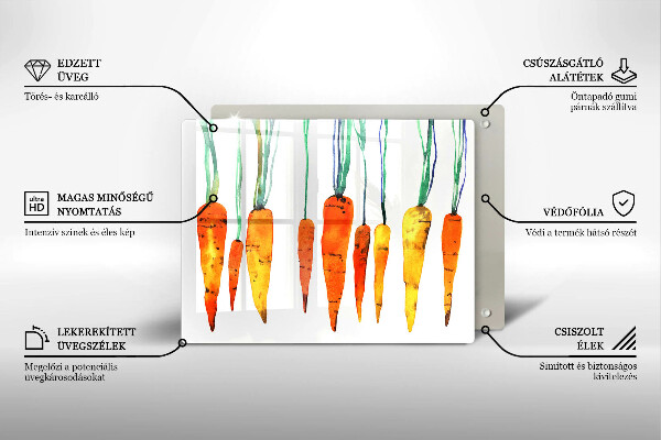 Szklana deska do krojenia Ilustracja marchewki
