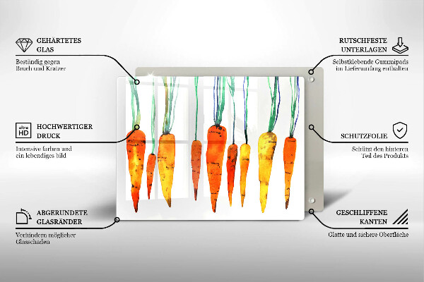 Szklana deska do krojenia Ilustracja marchewki