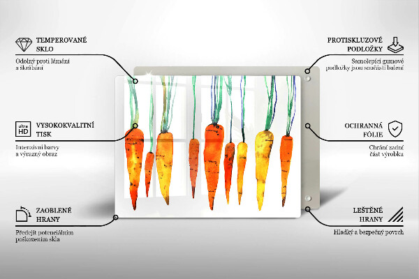 Szklana deska do krojenia Ilustracja marchewki