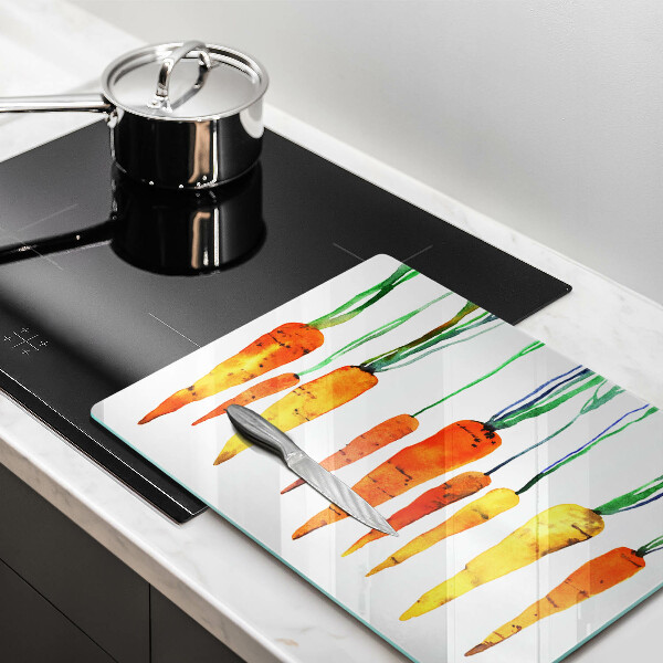 Szklana deska do krojenia Ilustracja marchewki
