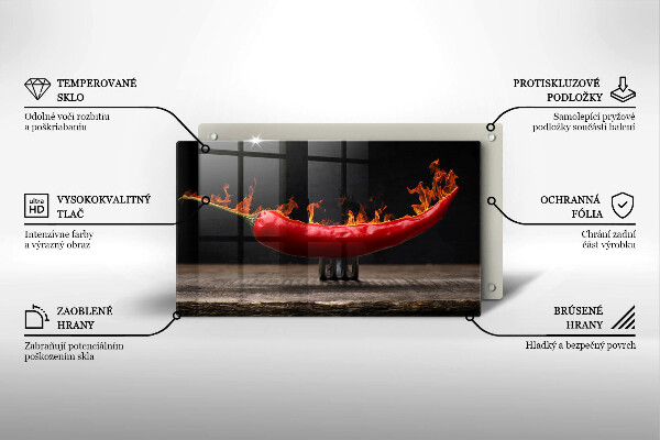 Szklana deska do krojenia Gorąca papryczka chili