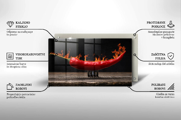 Szklana deska do krojenia Gorąca papryczka chili