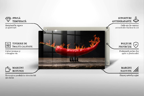 Szklana deska do krojenia Gorąca papryczka chili