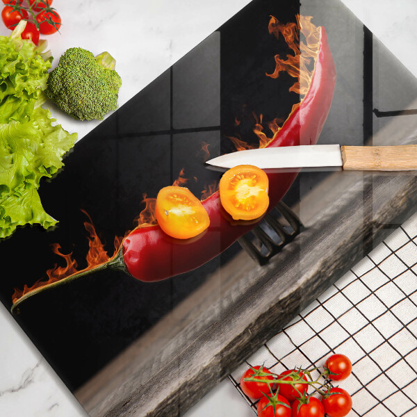 Szklana deska do krojenia Gorąca papryczka chili